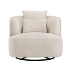 Fauteuil pivotant, tissu mélangé, canapé-fauteuil de salon moderne en forme de baquet - 83 cm de large x 83 cm de profondeur x 68 cm de haut.