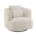 Fauteuil pivotant, tissu mélangé, canapé-fauteuil de salon moderne en forme de baquet - 83 cm de large x 83 cm de profondeur x 68 cm de haut.