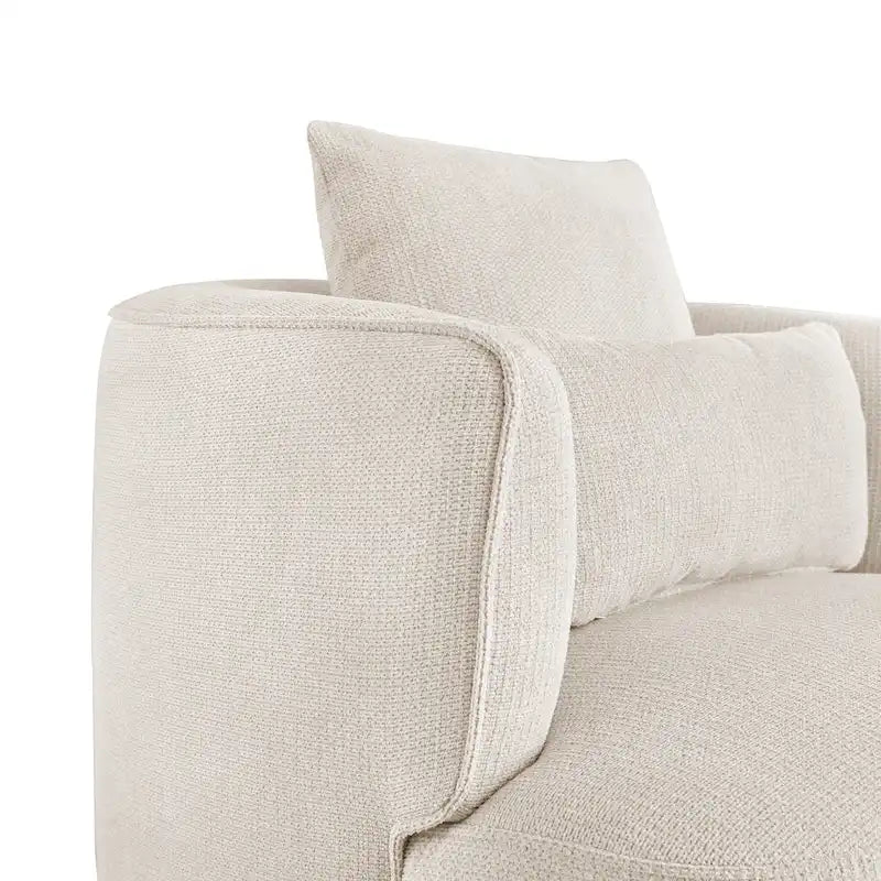 Fauteuil pivotant, tissu mélangé, canapé-fauteuil de salon moderne en forme de baquet - 83 cm de large x 83 cm de profondeur x 68 cm de haut.