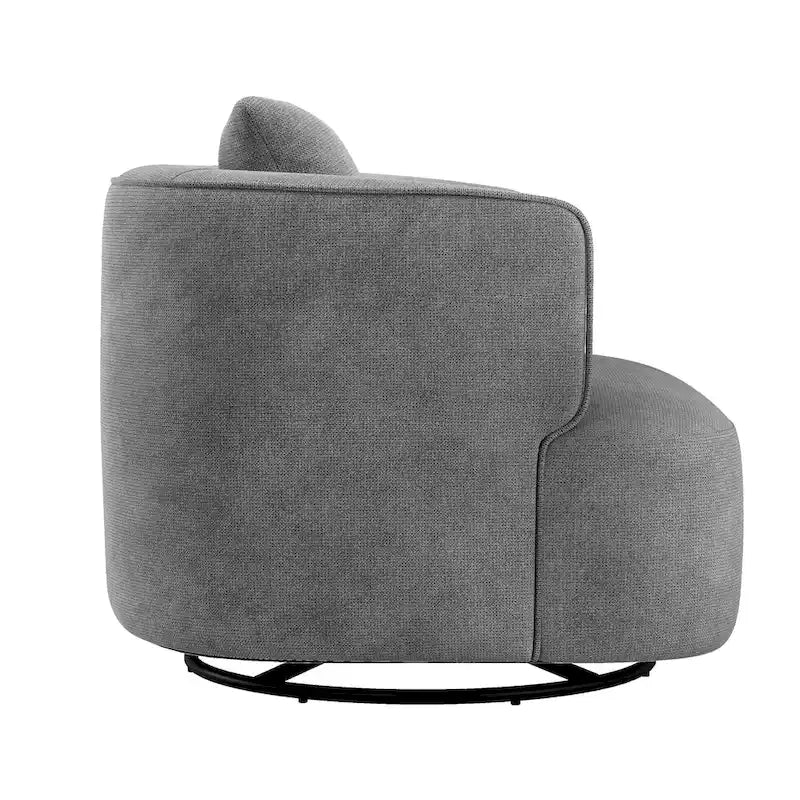 Fauteuil pivotant, tissu mélangé, canapé-fauteuil de salon moderne en forme de baquet - 83 cm de large x 83 cm de profondeur x 68 cm de haut.