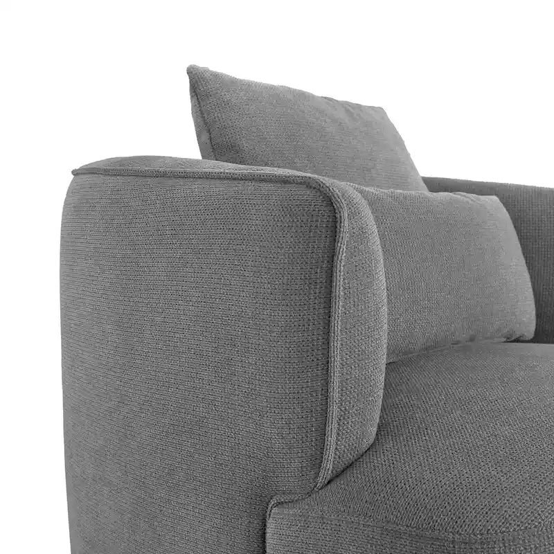 Fauteuil pivotant, tissu mélangé, canapé-fauteuil de salon moderne en forme de baquet - 83 cm de large x 83 cm de profondeur x 68 cm de haut.