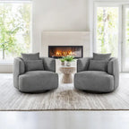 Fauteuil pivotant, tissu mélangé, canapé-fauteuil de salon moderne en forme de baquet - 83 cm de large x 83 cm de profondeur x 68 cm de haut.