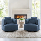 Fauteuil pivotant, tissu mélangé, canapé-fauteuil de salon moderne en forme de baquet - 83 cm de large x 83 cm de profondeur x 68 cm de haut.