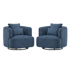 Fauteuil pivotant, tissu mélangé, canapé-fauteuil de salon moderne en forme de baquet - 83 cm de large x 83 cm de profondeur x 68 cm de haut.