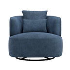 Fauteuil pivotant, tissu mélangé, canapé-fauteuil de salon moderne en forme de baquet - 83 cm de large x 83 cm de profondeur x 68 cm de haut.