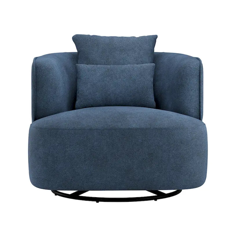 Fauteuil pivotant, tissu mélangé, canapé-fauteuil de salon moderne en forme de baquet - 83 cm de large x 83 cm de profondeur x 68 cm de haut.