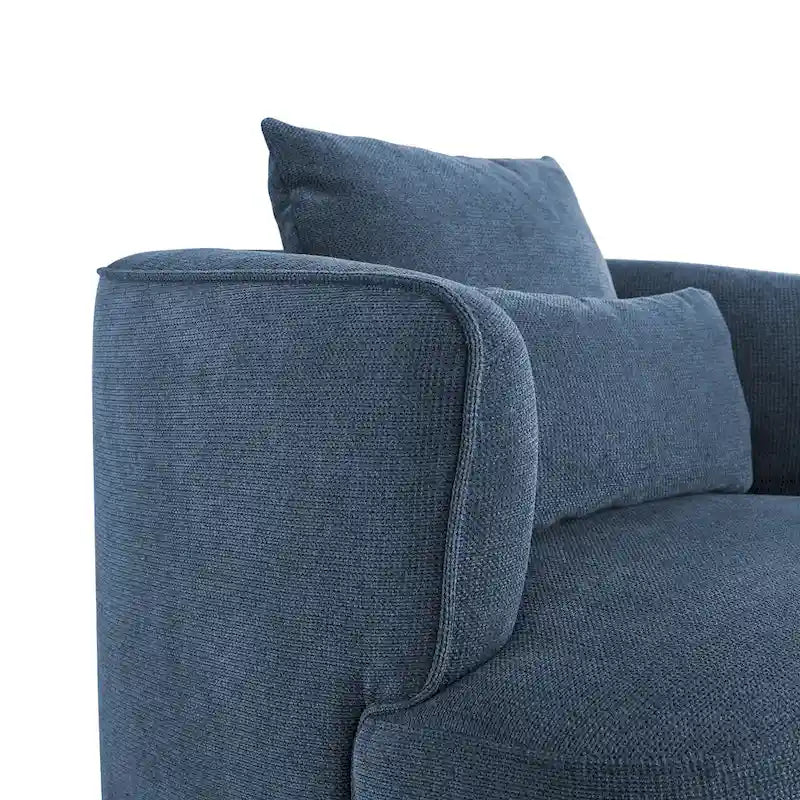 Fauteuil pivotant, tissu mélangé, canapé-fauteuil de salon moderne en forme de baquet - 83 cm de large x 83 cm de profondeur x 68 cm de haut.
