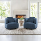 Fauteuil pivotant, tissu mélangé, canapé-fauteuil de salon moderne en forme de baquet - 83 cm de large x 83 cm de profondeur x 68 cm de haut.
