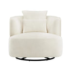 Fauteuil pivotant, tissu mélangé, canapé-fauteuil de salon moderne en forme de baquet - 83 cm de large x 83 cm de profondeur x 68 cm de haut.