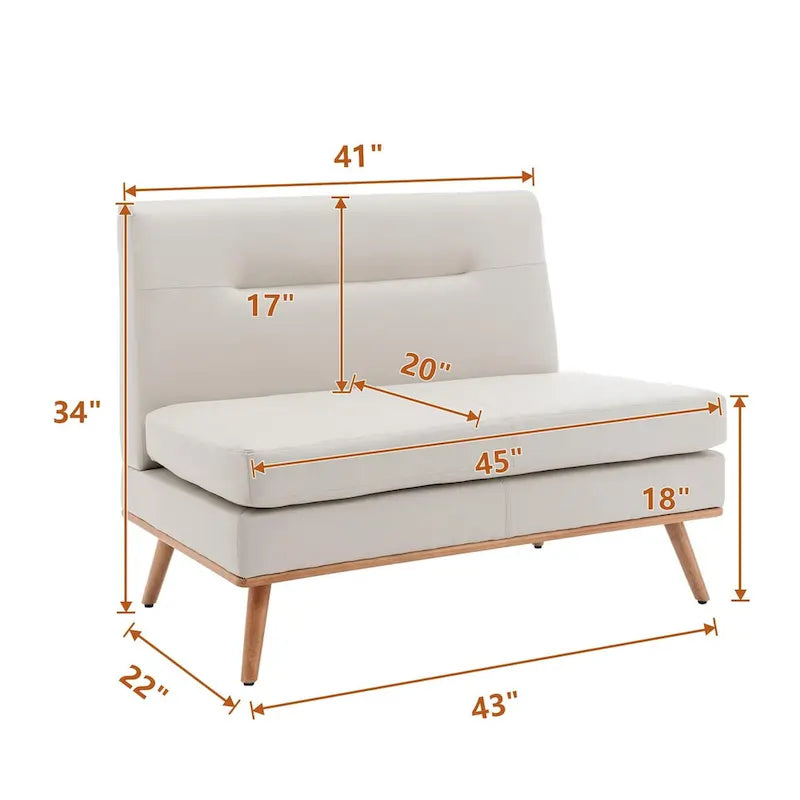 Causeuse, petit canapé moderne et confortable pour la chambre et le salon, petite causeuse pour petits espaces, montage facile