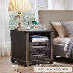 Table d'appoint avec 2 tiroirs - 18P x 18L x 24H
