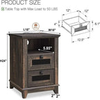 Table d'appoint avec 2 tiroirs - 18P x 18L x 24H