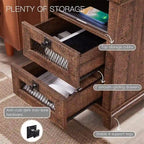 Table d'appoint avec 2 tiroirs - 18P x 18L x 24H