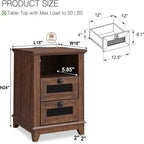 Table d'appoint avec 2 tiroirs - 18P x 18L x 24H