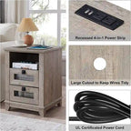 Table d'appoint avec 2 tiroirs - 18P x 18L x 24H