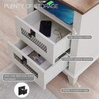 Table d'appoint avec 2 tiroirs - 18P x 18L x 24H