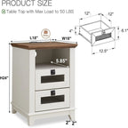 Table d'appoint avec 2 tiroirs - 18P x 18L x 24H