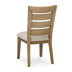 Lot de 2 chaises de salle à manger de 61 cm, rembourrées, dossier incurvé en échelle, marron