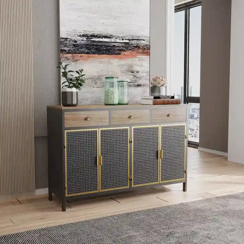 Buffet moderne avec tiroirs et portes
