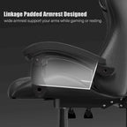 Fauteuil de jeu ergonomique inclinable avec dossier haut, pivotant, roulant, avec appuie-tête et support lombaire