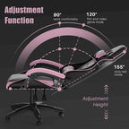 Fauteuil de jeu ergonomique inclinable avec dossier haut, pivotant, roulant, avec appuie-tête et support lombaire