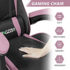 Fauteuil de jeu ergonomique inclinable avec dossier haut, pivotant, roulant, avec appuie-tête et support lombaire