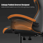 Fauteuil de jeu ergonomique inclinable avec dossier haut, pivotant, roulant, avec appuie-tête et support lombaire