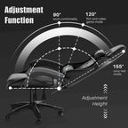 Fauteuil de jeu ergonomique inclinable avec dossier haut, pivotant, roulant, avec appuie-tête et support lombaire