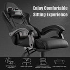 Fauteuil de jeu ergonomique inclinable avec dossier haut, pivotant, roulant, avec appuie-tête et support lombaire