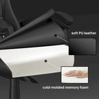 Fauteuil de jeu ergonomique inclinable avec dossier haut, pivotant, roulant, avec appuie-tête et support lombaire