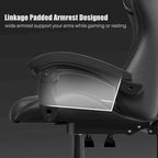 Fauteuil de jeu ergonomique inclinable avec dossier haut, pivotant, roulant, avec appuie-tête et support lombaire