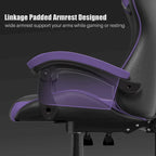 Fauteuil de jeu ergonomique inclinable avec dossier haut, pivotant, roulant, avec appuie-tête et support lombaire