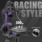 Fauteuil de jeu ergonomique inclinable avec dossier haut, pivotant, roulant, avec appuie-tête et support lombaire