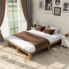 Cadre de lit en bois plateforme queen size, pas besoin de sommier tapissier, support à lattes solide.,PasBesoinDeSommier,SupportLattesRenforcé