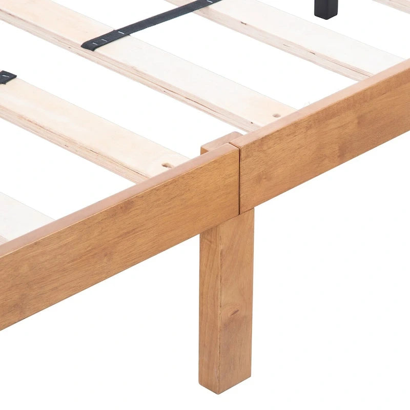Cadre de lit en bois plateforme queen size, pas besoin de sommier tapissier, support à lattes solide.,PasBesoinDeSommier,SupportLattesRenforcé
